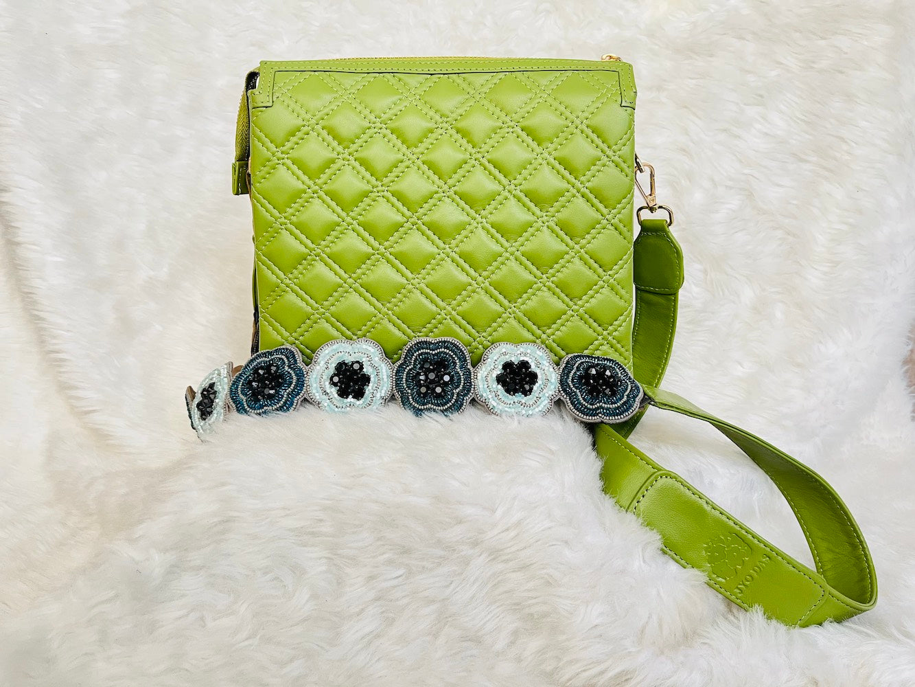 Green Fish Leather Sling Bag