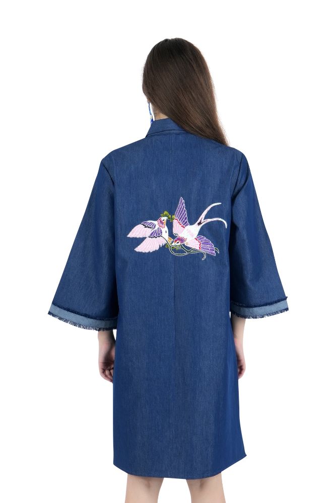 Denim Oversized Midi Shirt Dress