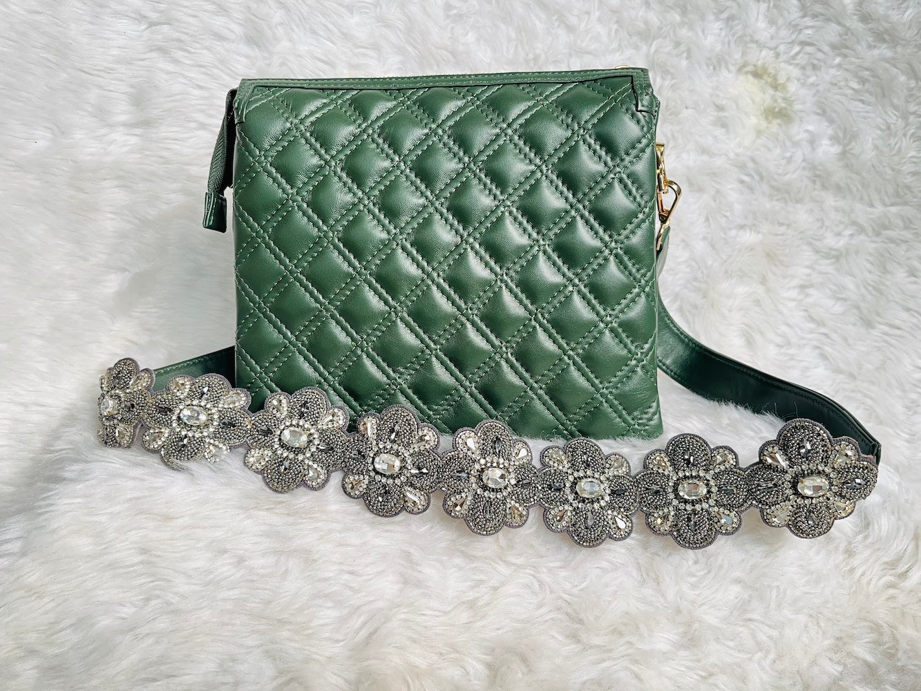 Green Fish Leather Sling Bag