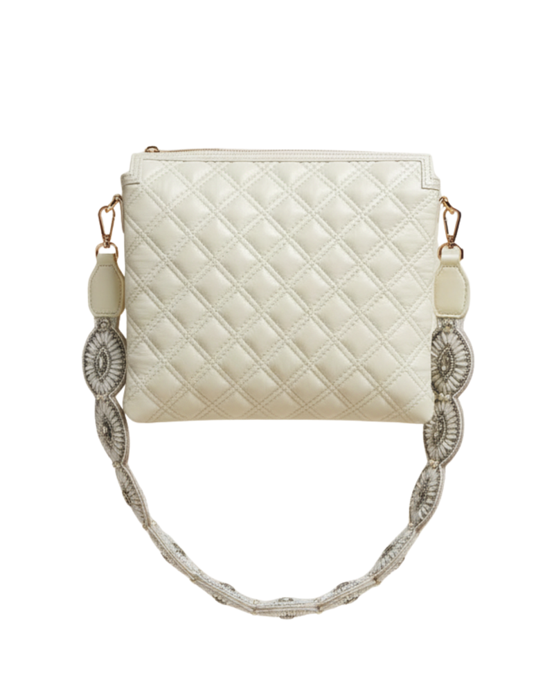 White Fish Leather Sling Bag