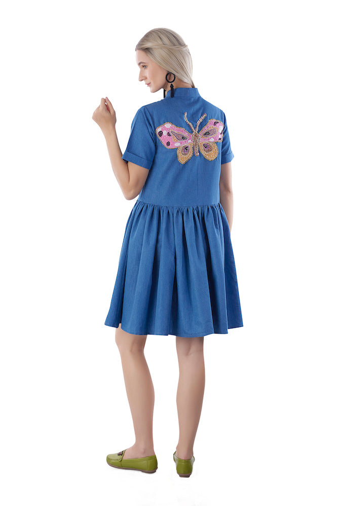 Denim High-Low Dress