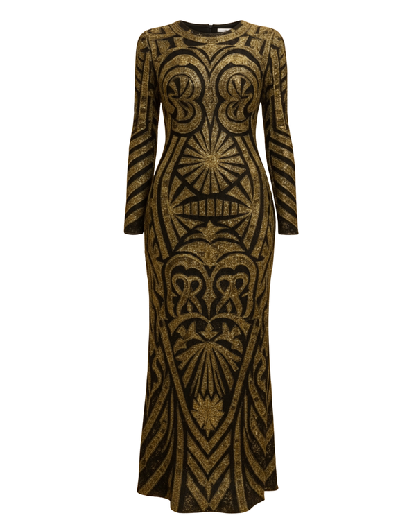 Regal Fire Mosaic Gown