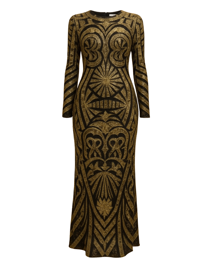 Regal Fire Mosaic Gown