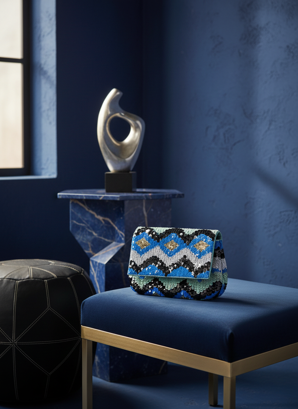 Zigzag Glitter Sling Bag