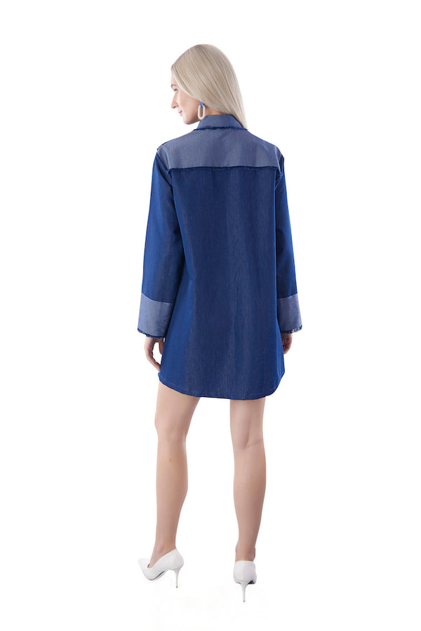 Full Sleeves Denim Shirt Dress