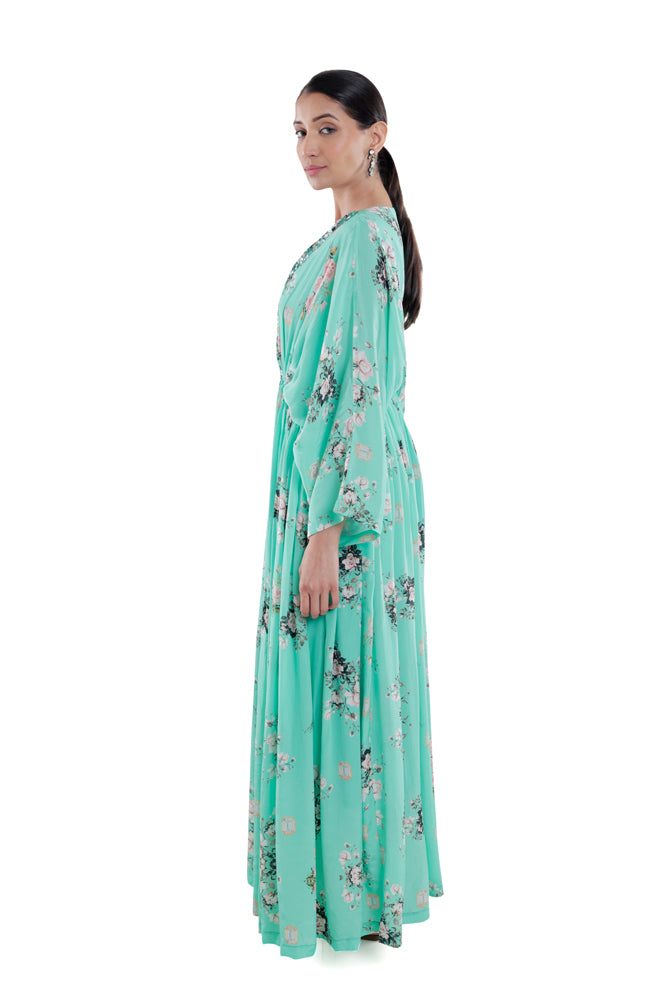 Printed Kaftan With Hand Embroidery