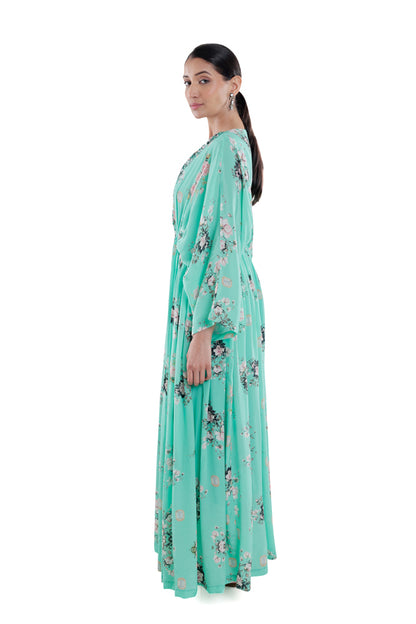 Printed Kaftan With Hand Embroidery