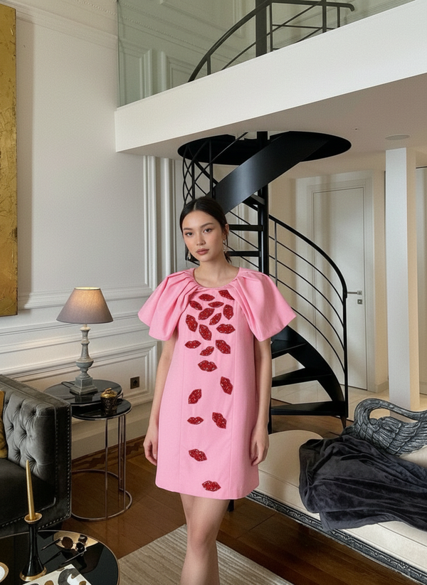 Kisses Embroidered Dress