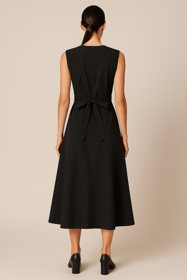 Black Wrap belt Dress - Refined elegance in a timeless silhouette
