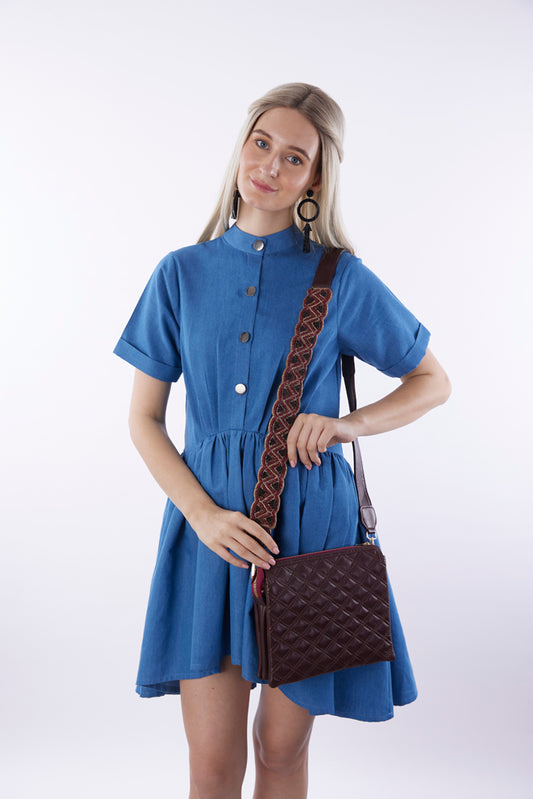 Brown Fish Leather Sling Bag