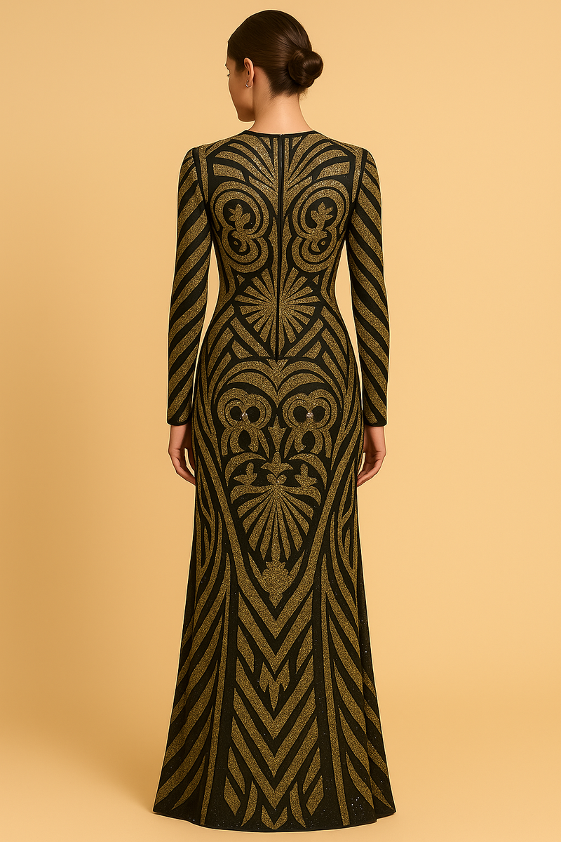 Regal Fire Mosaic Gown