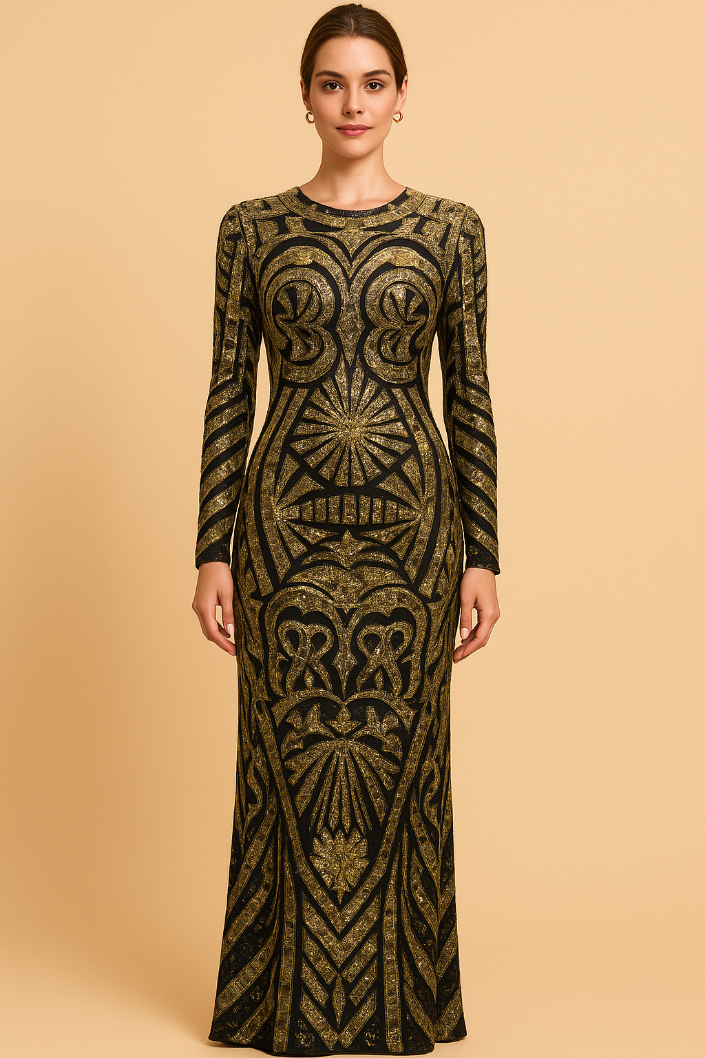 Regal Fire Mosaic Gown