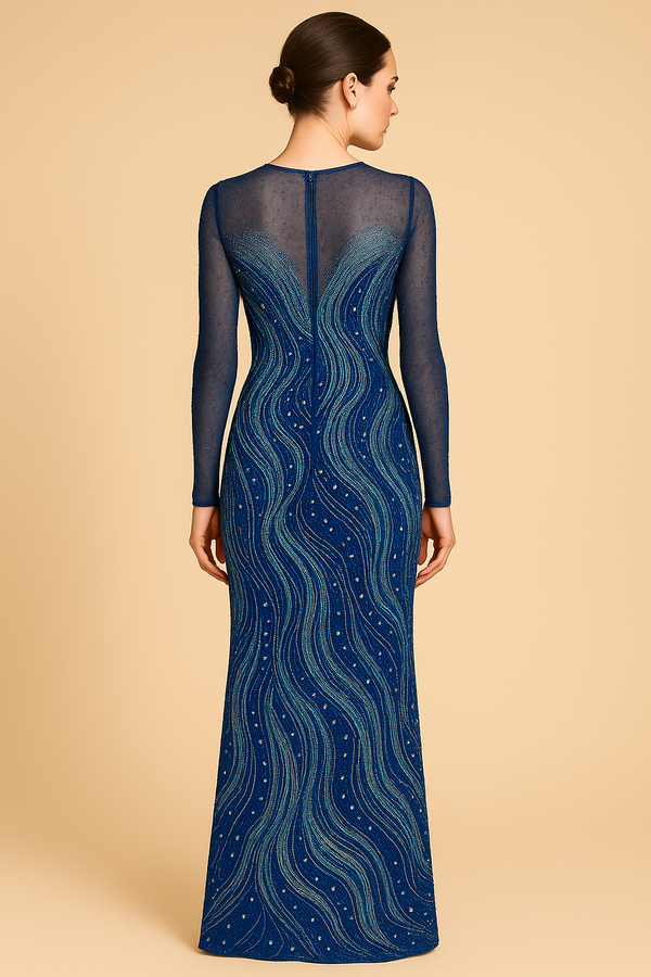 Blue Dynasty Flame Gown