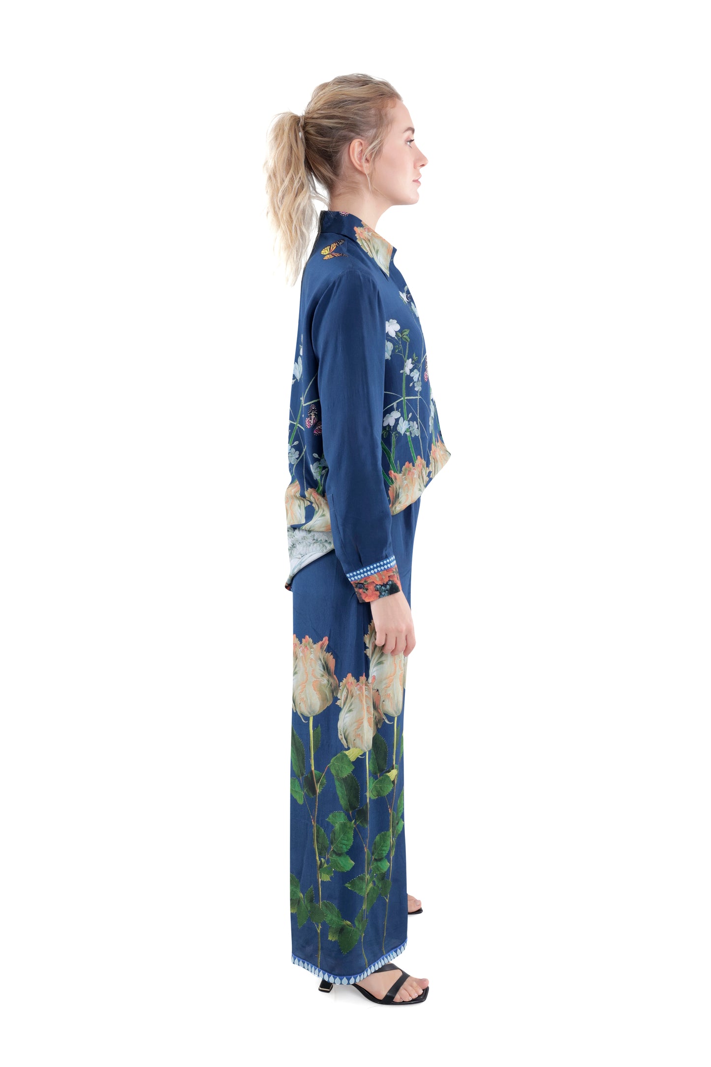 Midnight Floral Silk Co-ord set