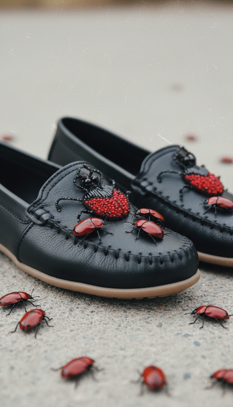 Black Fish Leather Shoes