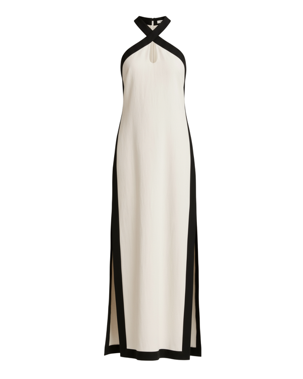 Halter Neck Side Slit Dress - Sophistication meets minimalism in a silhouette made for statement moments