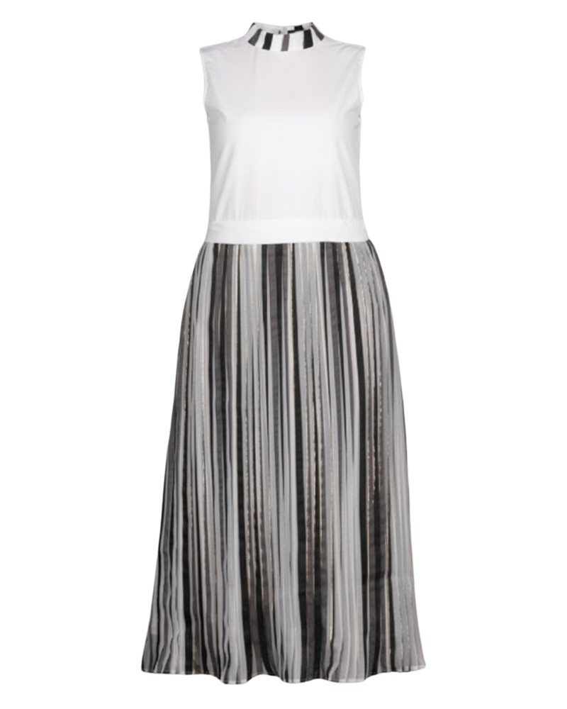 Organza Pleated Midi Dress