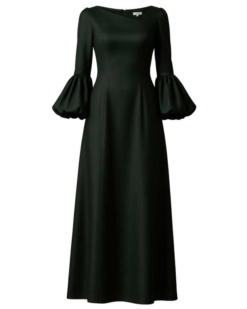 Balloon sleeves long dress