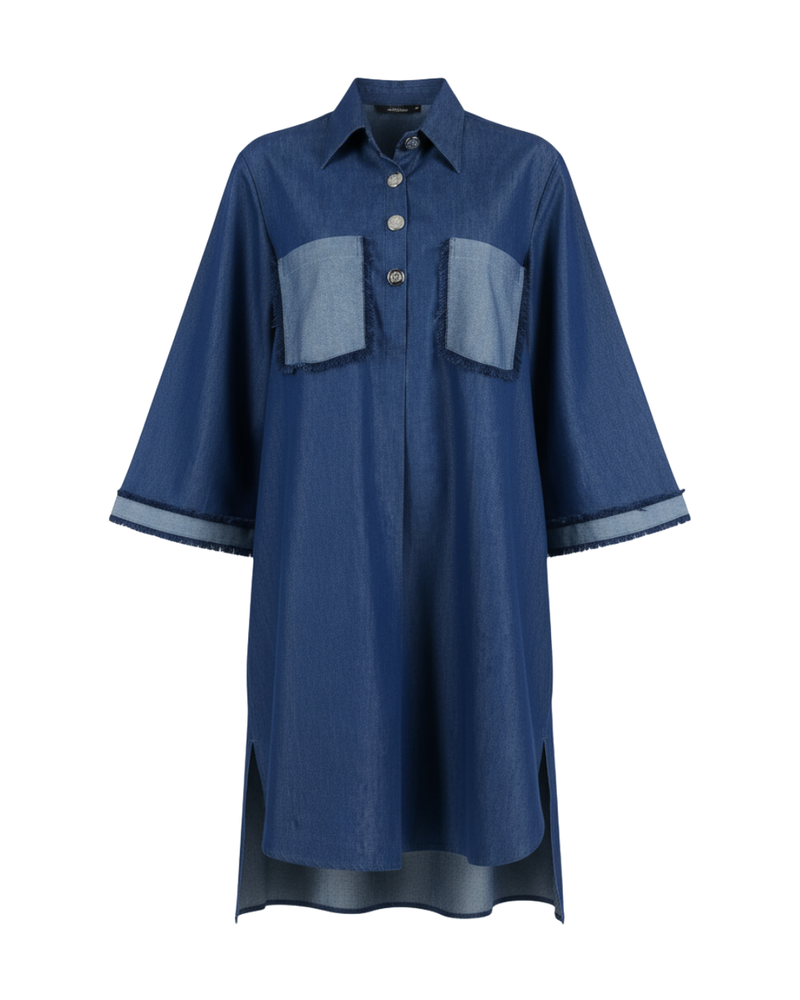 Denim Oversized Midi Shirt Dress