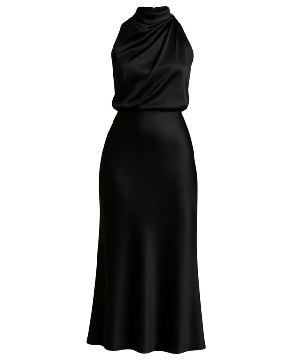 Drape detail Black- top and skirt co-ord set