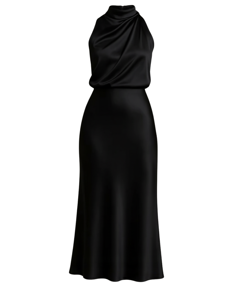 Drape detail Black- top and skirt co-ord set