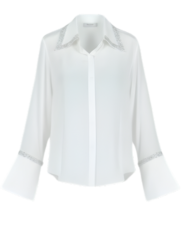 Gem Embellished Silk Shirt