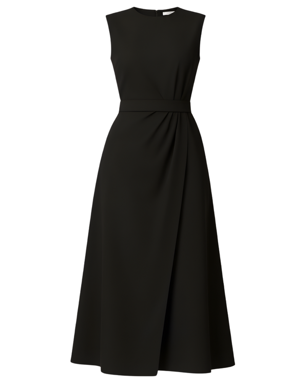 Black Wrap belt Dress - Refined elegance in a timeless silhouette