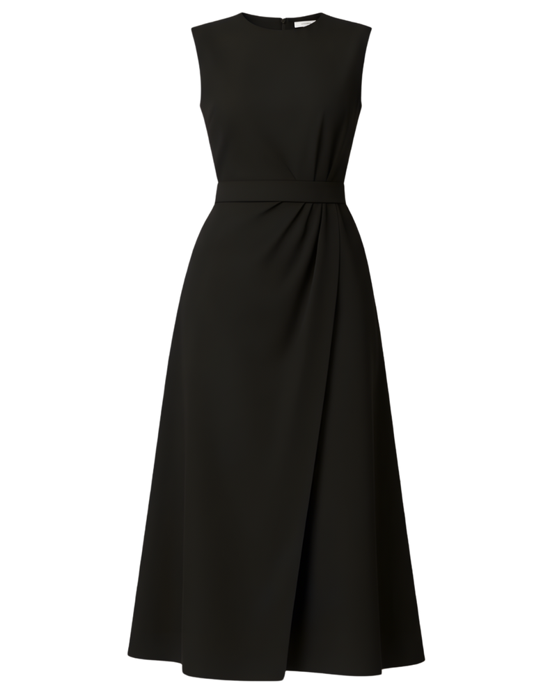 Black Wrap belt Dress - Refined elegance in a timeless silhouette