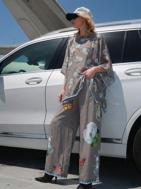 Floral Printed Handkerchief Co-ord Set