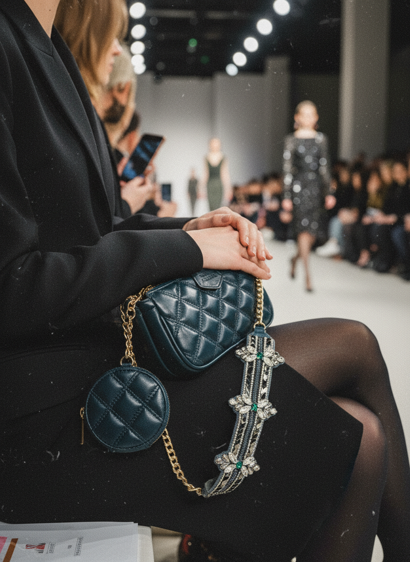 Blue Embroidered Combo Sling Bag